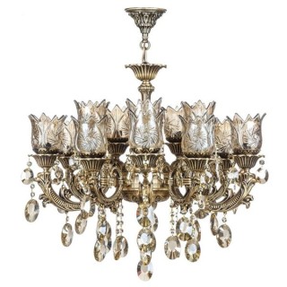 لوستر دایکاست 18 شعله چشمه نور مدل M3410/6-12-A زیتونی