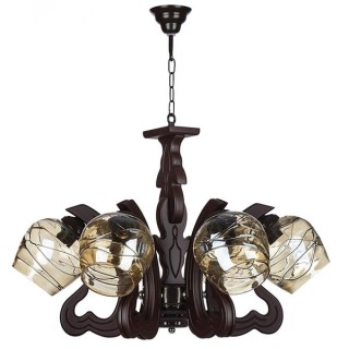 لوستر چوبی 6 شعله چشمه نور کد G612/6-BR