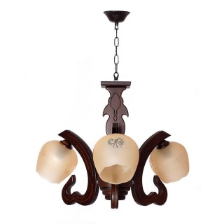 لوستر چشمه نور 3 شعله کد G502 (قهوه ای)