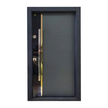 درب ضد سرقت مدل ترکیبی کامپوزیت و رنگ پوششی با نوار طلایی - 105*210