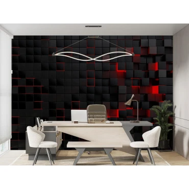 پوستر دیواری سه بعدی مشکی قرمز 13008
