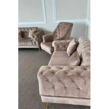 مبل راحتی چستر یونانی 7 نفره پایه فلزی