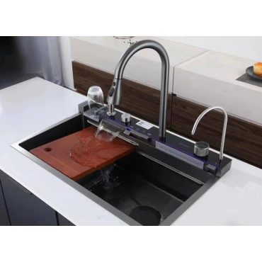 سینک ظرفشویی پیانویی آبشاری 5 کلید دیجیتال HUADIAO