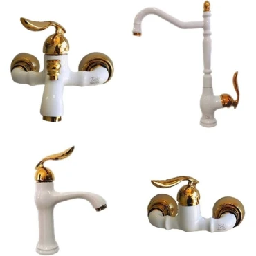 شیرآلات ترموزا مدرن مدل کیان سفید طلایی