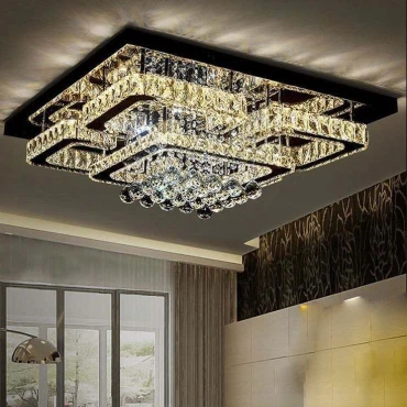 لوستر سقفی مدرن مربعی با کریستال آویز کد 446