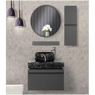 روشویی کابینتی دیواری پترا طوسی مات سایز 80