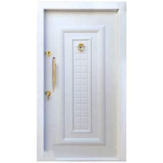 درب ضد سرقت ونوس با روکش پی وی سی سفید - راست بازشو