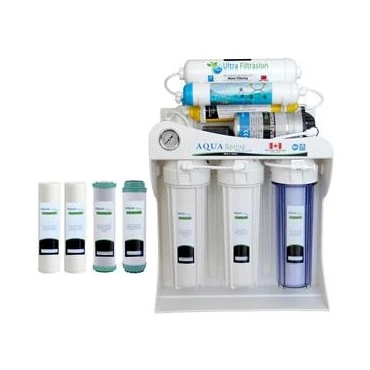 دستگاه دو گانه تصفیه کننده آب آکوآ اسپرینگ مدل UF-SF3800 به همراه فیلتر دستگاه تصفیه کننده آب بسته 4 عددی