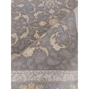 فرش طلاکوب کد 12480 نقره ای 1200 شانه فرش بزرگمهر