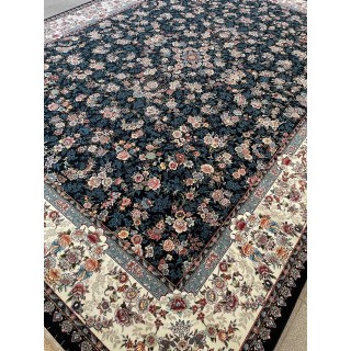 طرح افشان سی گل سرمه ای فرش 700 شانه تراکم 2550 ساده هشت رنگ