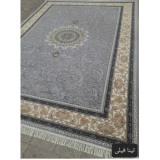 فرش ماشینی 6 متری 500 شانه طرح 700 مدل تینا رنگ فیلی