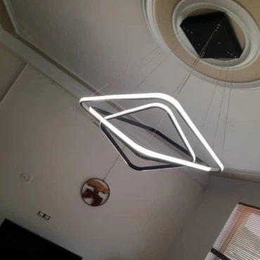 لوستر مدرن سه حلقه مربع