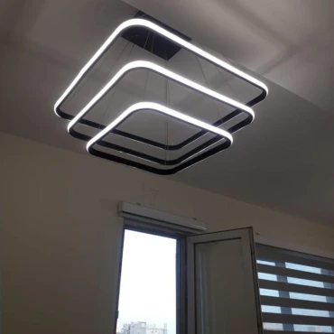 لوستر مدرن سه حلقه مربع