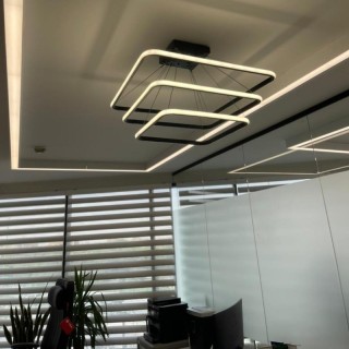 لوستر مدرن سه حلقه مربع