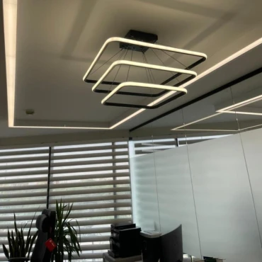 لوستر مدرن سه حلقه مربع