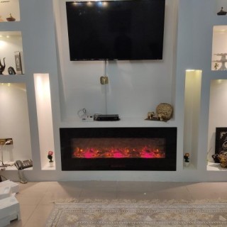 شومینه برقی زیر تلویزیون