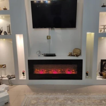 شومینه برقی زیر تلویزیون