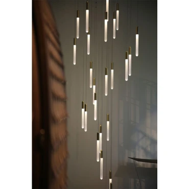 لوستر چراغ آویز مدرن آرشید کد p103 - مشکی / آفتابی