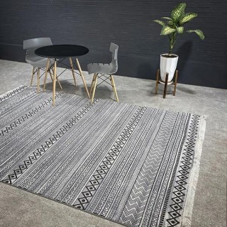 فرش مدرن کد h-m41122 مراکشی نقره ای