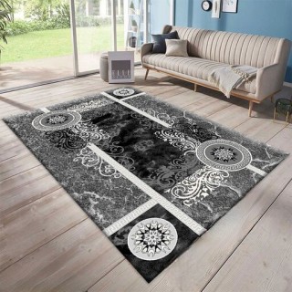 فرش ماشینی ساوین 320 شانه طرح 4110 مشکی