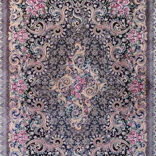 فرش ماشینی کلاسیک مشکی کد 066