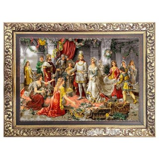 تابلو فرش ماشینی تاجگذاری حضرت سلیمان 3818