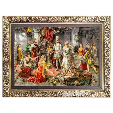 تابلو فرش ماشینی تاجگذاری حضرت سلیمان 3818