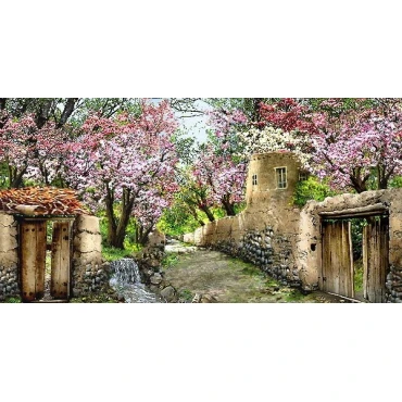 نخ ونقشه تابلوفرش طرح منظره کد5