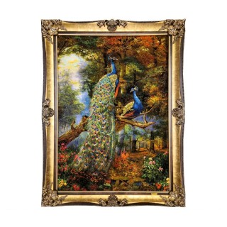 تابلوفرش دستباف منظره طاووس