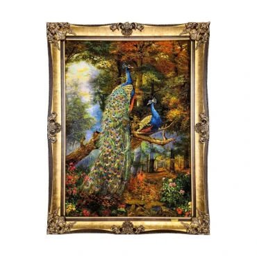 تابلوفرش دستباف منظره طاووس