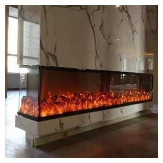 شومینه برقی سه نما با یک موتور دا تی فن و هیتر ، کنترل دار با ده طیف رنگ اصلی