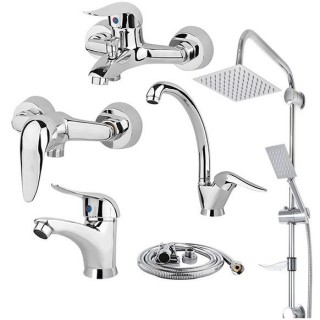 ست شیرالات شیرآلات بهداشتی و ساختمانی توفیق مدل اوج پلاس مجموعه 6 عددی