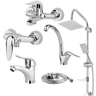 ست شیرالات شیرآلات بهداشتی و ساختمانی توفیق مدل اوج پلاس مجموعه 6 عددی