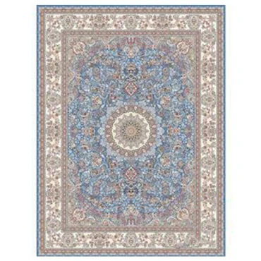 فرش نگین مشهد ۱۰۰۰ شانه کد ۱۰۱۰ آبی فیروزه ای گل برجسته