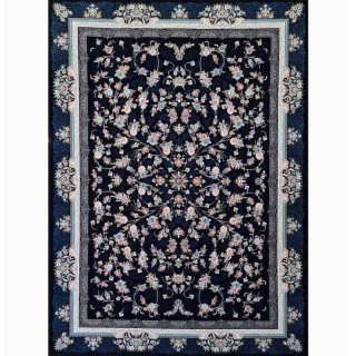 فرش 700 شانه نقشه افشان جانان سرمه ای کاشان