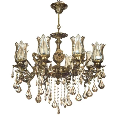 لوستر 8 شعله چشمه نور کد S3571/8A زیتونی