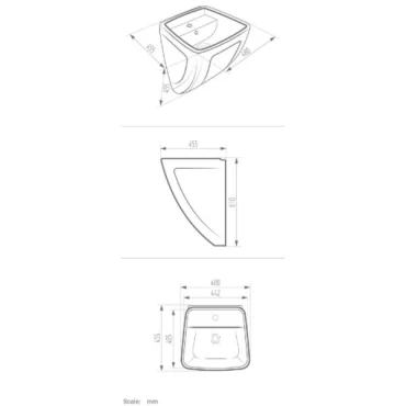 روشویی پایه سرخود مروارید مدل مگا ۴۸