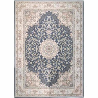 فرش محتشم کاشان ۱۵۰۰ شانه طرح باران اطلس زمینه فیلی کد ۵۴۱۵۰۲