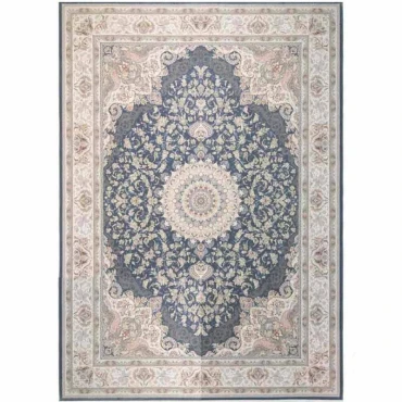 فرش محتشم کاشان ۱۵۰۰ شانه طرح باران اطلس زمینه فیلی کد ۵۴۱۵۰۲