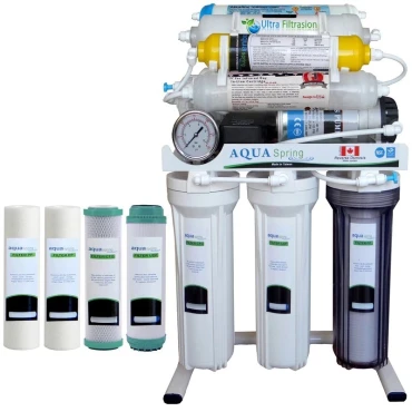 دستگاه تصفیه کننده آب آکوآ اسپرینگ مدل NF - SF4200 به همراه فیلتر تصفیه آب مجموعه 4 عددی