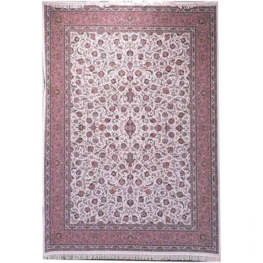 فرش ماشینی زمرد مشهد طرح افشان 45000 کرم پیازی