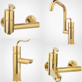 ست شیر مدل پالادیوم طلایی راسان