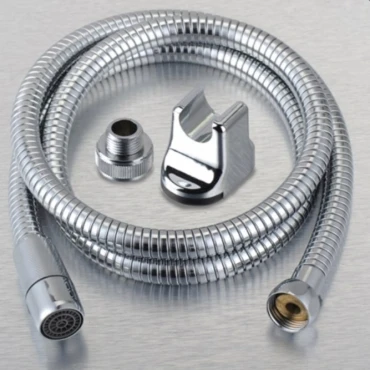 ست ۱۵ تکه شیرآلات مدل بامبو قاجاری رنگ کروم به همراه شیر پیسوال و شیر روشویی و شیر توالت اضافه با علم دوش