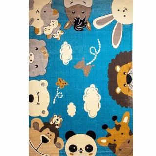 فرش ساوین اتاق کودک کد 4058 حیوانات مهربان