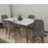 میز و صندلی ناهارخوری پارچه ای ایفلی پایه چوبی ۴نفره