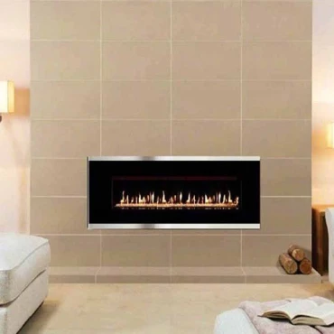 شومینه گازی دیواری شیشه ای با قاب استیل G100-G120