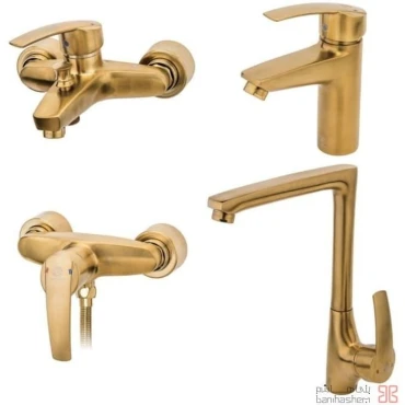 ست شیرآلات قهرمان مدل بهادر طلامات