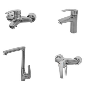 ست شیرآلات قهرمان مدل بهادر کروم مات