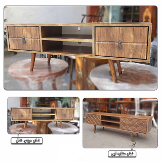 قیمت میز تلویزیون آمریکایی نما وکیوم پایه چوبی