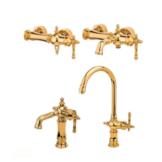 ست شیرآلات قهرمان مدل نگین طلایی